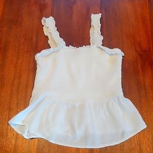 Womens/Juniors- Size Medium- Elastic Strapped, white tank top.